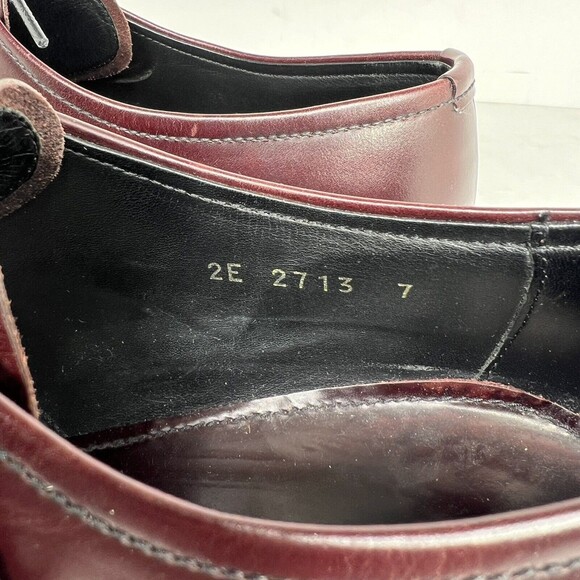 Prada Mens Burgandy Leather Derby Shoes Size 7 main image 8